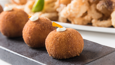 The Smokin’ Butcher Smoked Black Pudding Croquettes with Apple Sauce